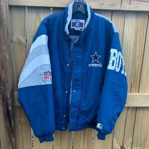Vintage STARTER Blue and Gray Cowboys Jacket